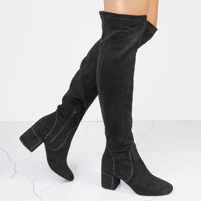 Kanadische schwarze kniehohe Stiefel - Schuhe