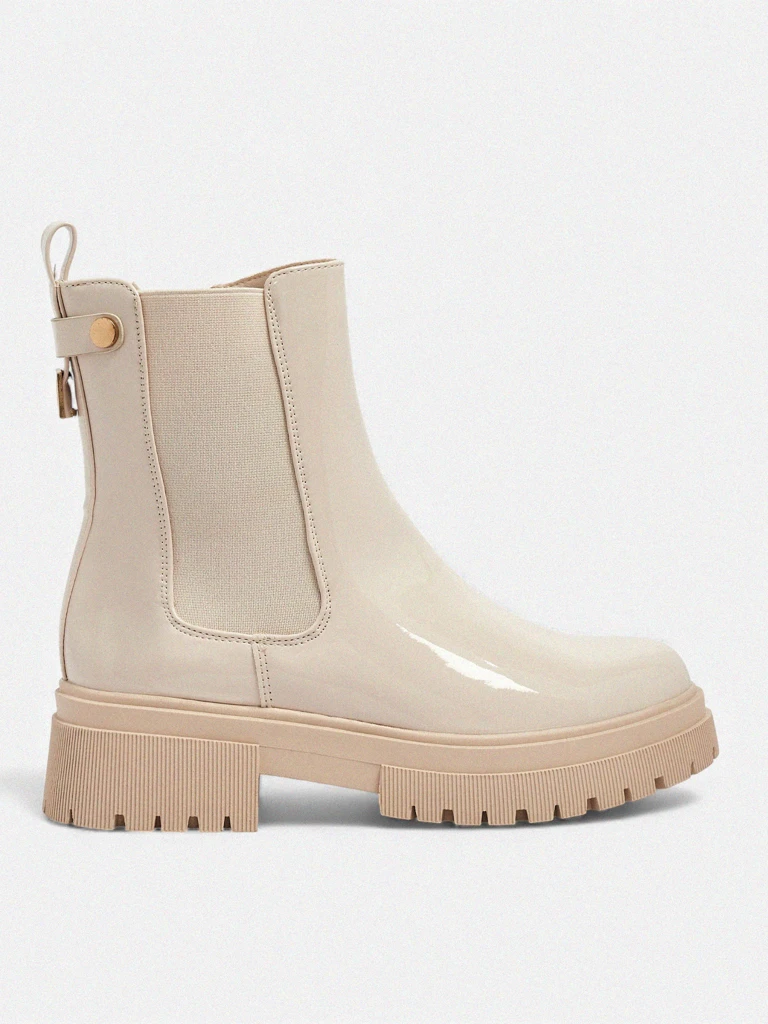 Lackierte Damenstiefeletten aus Öko-Leder Calebi