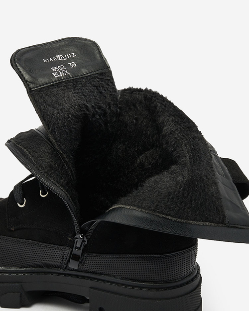 Жіночі черевики на шнурівці Royalfashion чорні Citrisi