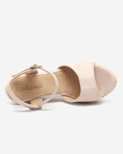Beige Damen-Keilsandalen Nalem - Schuhe