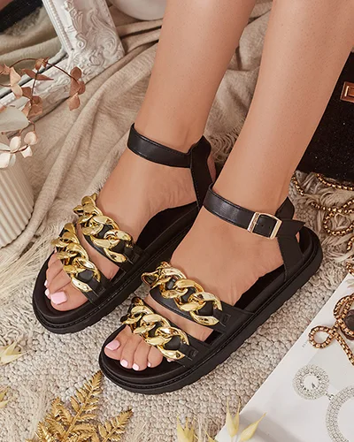 Royalfashion Leo-Sandalen aus Öko-Leder