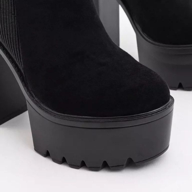 Schwarze Damen-Stiefeletten mit höherem Pfosten Sulina - Schuhe