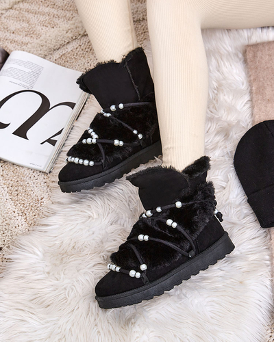 Royalfashion Damen Schneestiefel mit Perlen Cuvilav