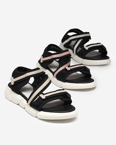 Kindersandalen in Schwarz und Rosa mit Klettverschluss Modis - Schuhe