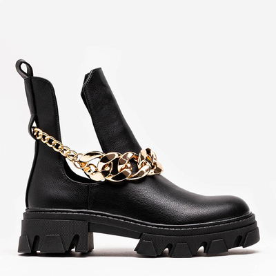 Schwarze Damenstiefel mit Kette Tenkay - Footwear