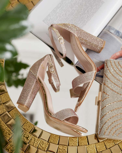 Royalfashion Жіночі босоніжки на шпильці з парчі Etotta