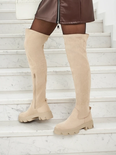 Damen Overknee-Stiefel Eco-Wildleder Maelin