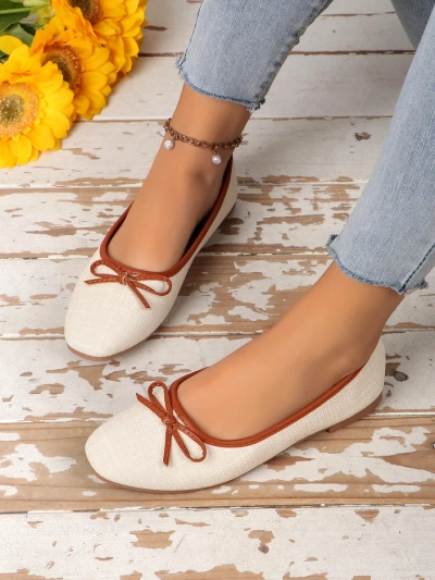 Royalfashion Damen Ballettschuhe mit Glitzer und einer Schleife Aramie