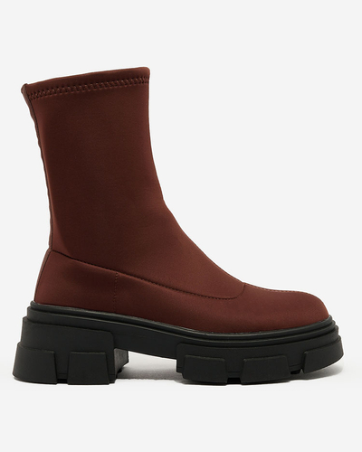 Royalfashion Damenstiefel aus Öko-Wildleder in Beige Classy Girl