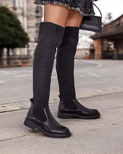 Royalfashion Damen-Slip-On-Stiefel Bifonus