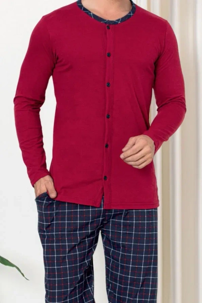 Royalfashion Herren Baumwoll-Pyjamas im Check