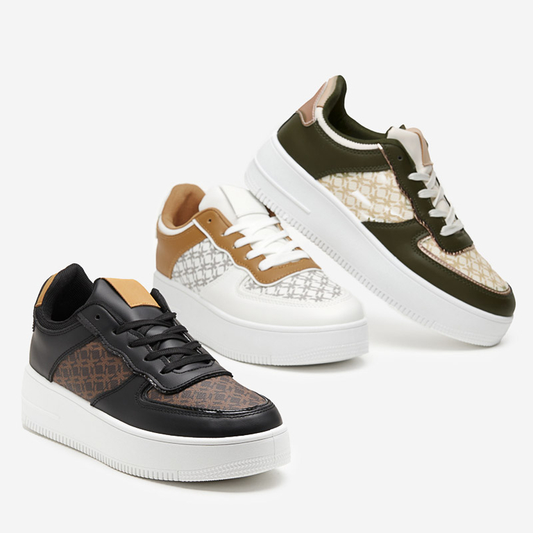 Weißer Damen-Sportschuh mit Glou-Print - Schuhe