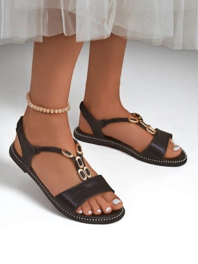 Royalfashion Damen Sandalen mit dekorativen Riemchen Siena Glow
