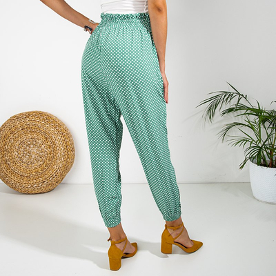 Damen-Hose mit grünen Punkten PLUS SIZE - Kleidung