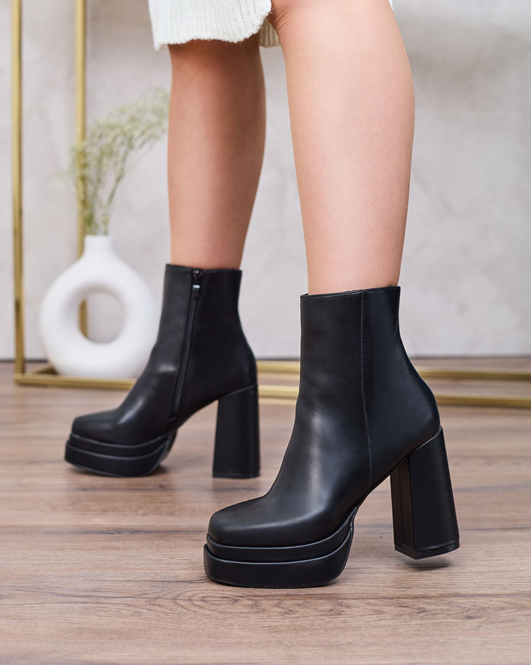 Royalfashion Schwarze Damenstiefel Atotona