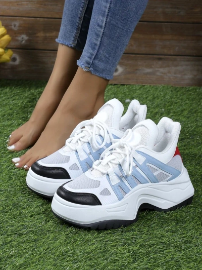 Royalfashion Damen sportliche Sneakers auf dickerer Sohle Loness