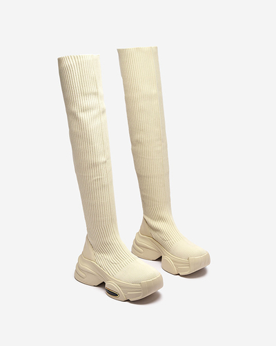 Beige Damenstiefel zum Hineinschlüpfen Georisa - Footwear