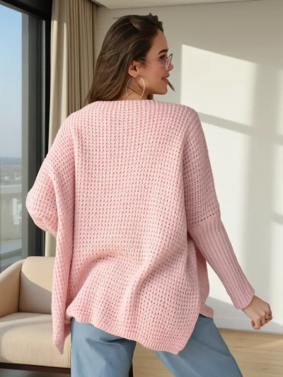 Royalfashion Damen Oversized-Acrylpullover mit Herzen