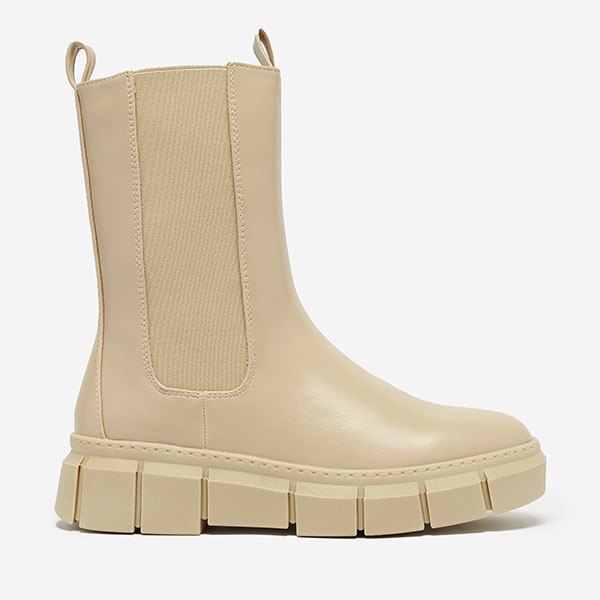 OUTLET Damen Plateaustiefel in Beige Couell- Footwear