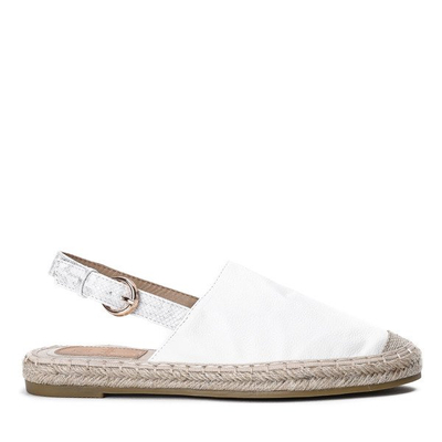 Weiße Leder-Espadrilles - Öko mit offenem Absatz Daisy - Schuhe