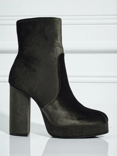 Ботильйони жіночі на підборах-стовпчику а-ля Велюр Miss