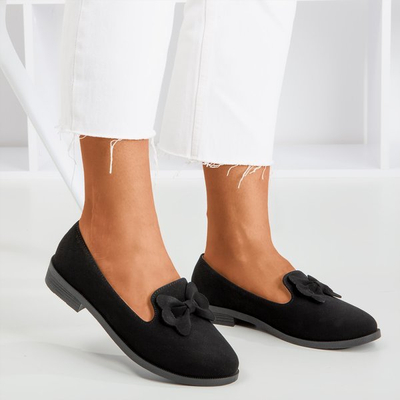 Schwarze Slipper mit Flavisa-Schleife - Schuhe 1