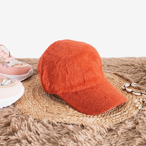 Pelzmütze mit orangefarbenem Visier - Kappen