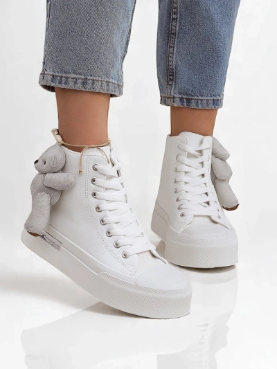Royalfashion Damen-Sneaker mit hohem Schaft und Tedi-Bär