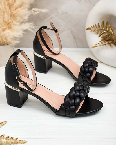 Schwarze Damen Pfostensandalen Marines - Schuhe