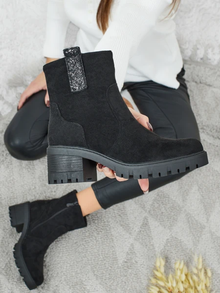 Damen Stiefeletten Öko-Wildleder mit Blockabsatz Maelis