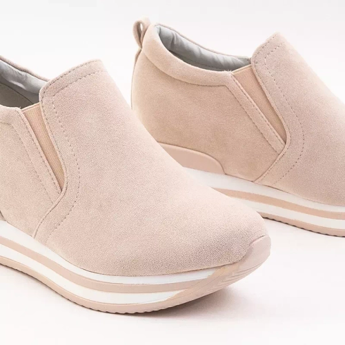 OUTLET Спортивні бежеві туфлі на танкетці Afita - Туфлі