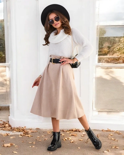 Жіноча міді-спідниця Royalfashion a' la suede