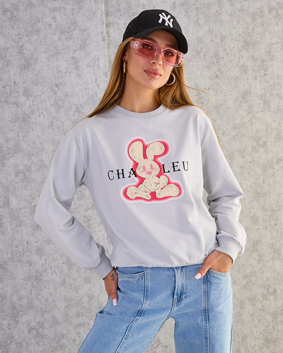 Royalfashion Damen Sweatshirt aus Baumwolle mit dünnem Druck