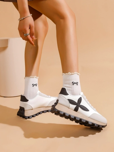 Royalfashion Damen sportliche Sneakers auf einer dickeren Sohle Aloqa