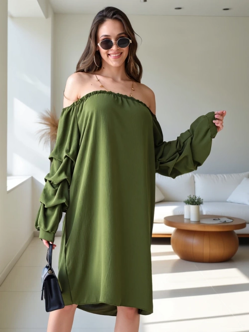 Royalfashion Гладка жіноча сукня, натхнена іспанським стилем з воланами