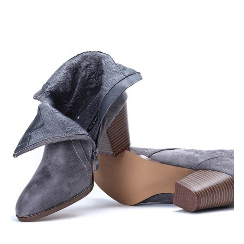 Szare botki na słupku Alayah - Obuwie