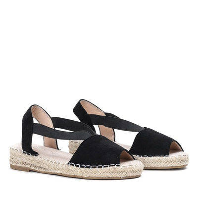 Schwarze Sandalen a'la espadrilles auf der Motilla-Plattform - Schuhe