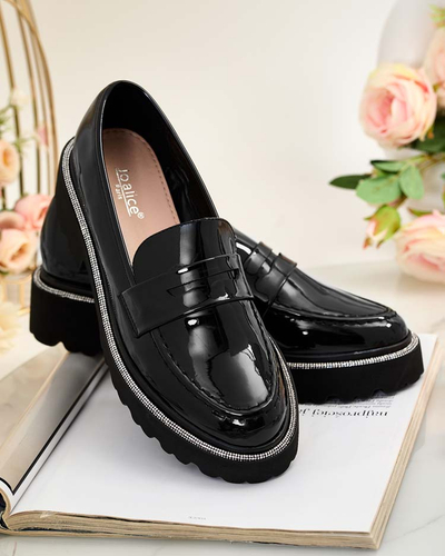 Royalfashion Damen lackierte Mokassins Deru