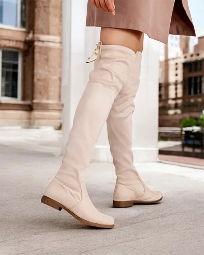 Royalfashion Damen Overknee Schlupfstiefel Lianas