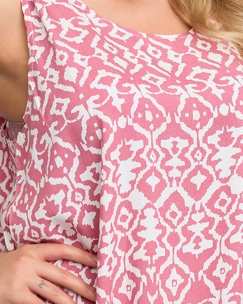 Жіноча біло-рожева літня сукня з принтом - Одяг