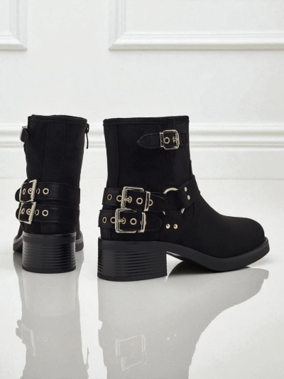 Жіночі ботильйони з екозамші з пряжками Valtos