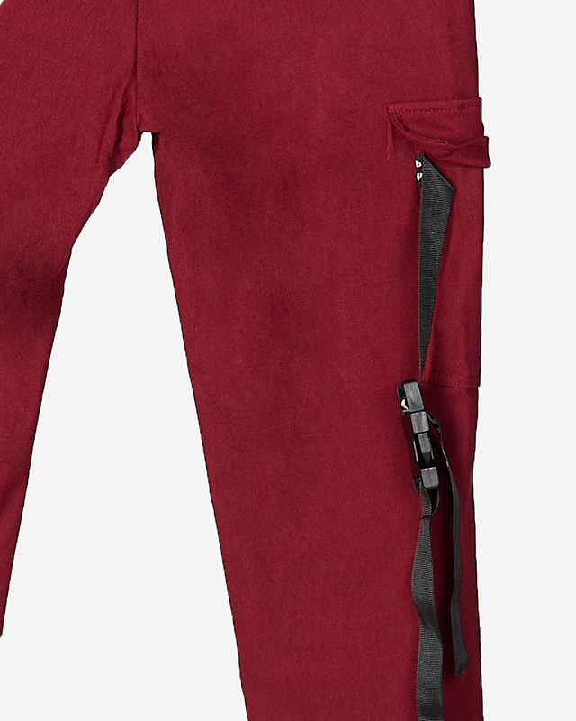 Kastanienbraune Damen-Cargohose mit Gürtel - Kleidung