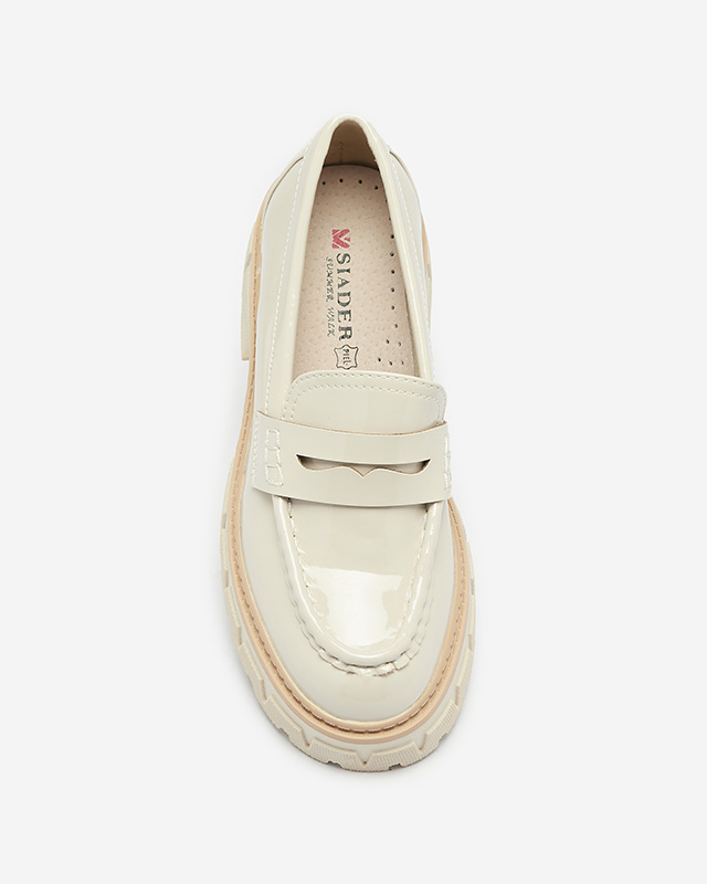 Beige lackierte Mokassins für Damen Mewira - Footwear
