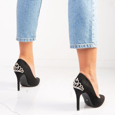 Schwarze High Heels mit Devya-Dekoration - Schuhe