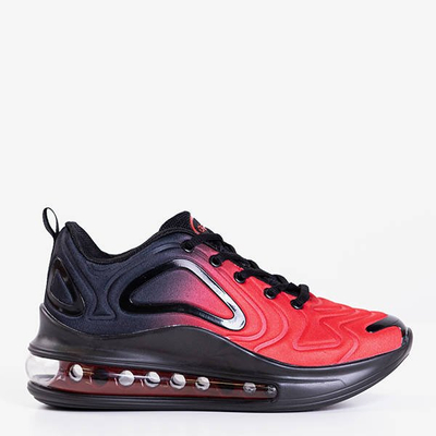 Schwarze und rote Herrensportschuhe mit transparenter Aierda-Sohle - Schuhe