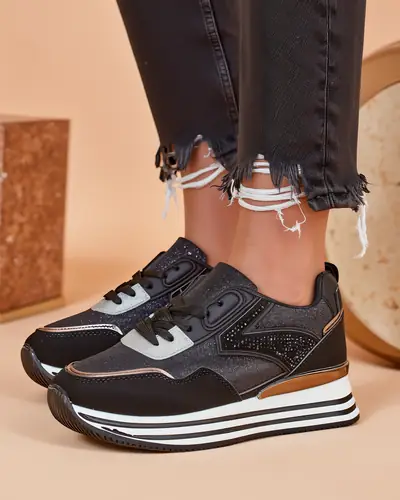 Royalfashion Damen Sneakers mit Glitzer Borovis