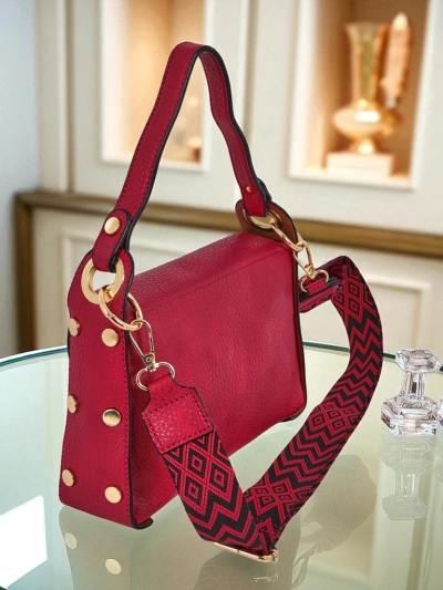 Damen Handtasche fuchsia Minerva Öko-Leder für Schulter und Crossbody