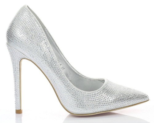 Srebrne czółenka szpilka - Obuwie