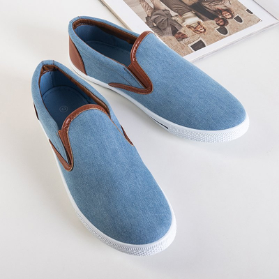 OUTLET Blauer Slip-on-Denim für Herren Groman - Schuhe