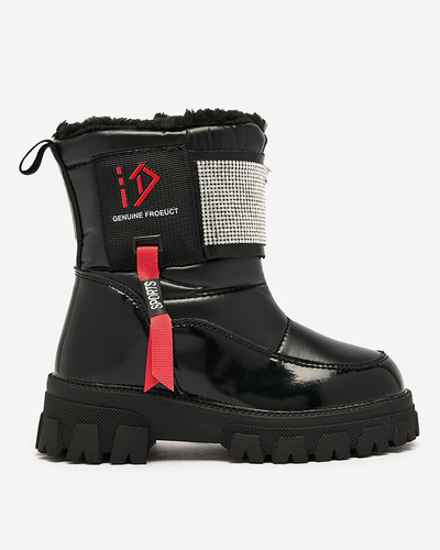 Royalfashion Schwarz Kinderschuhe a'la Schneestiefel Fesifa